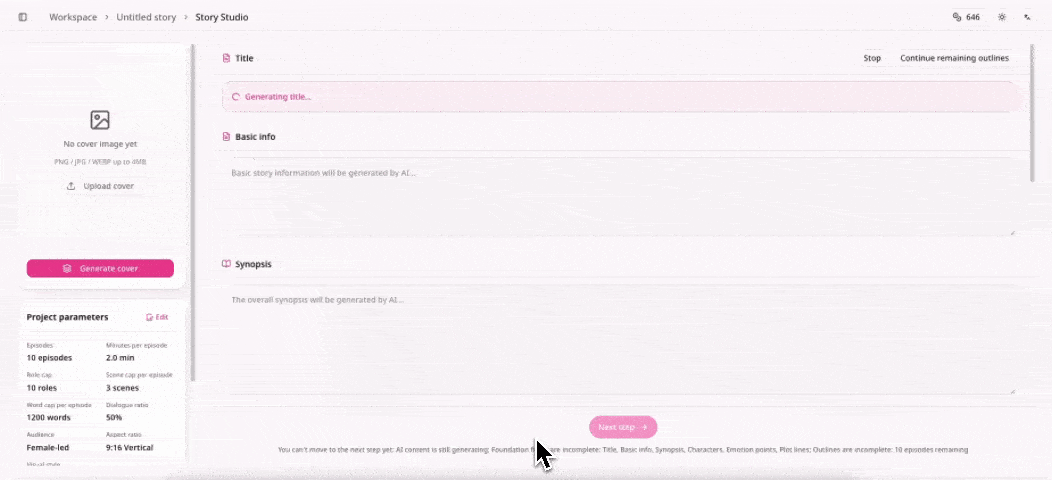 Dramily script generation workflow demo